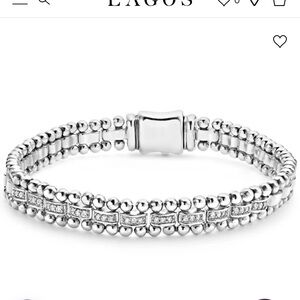LAGOS Caviar Spark Diamond link bracelet size medium